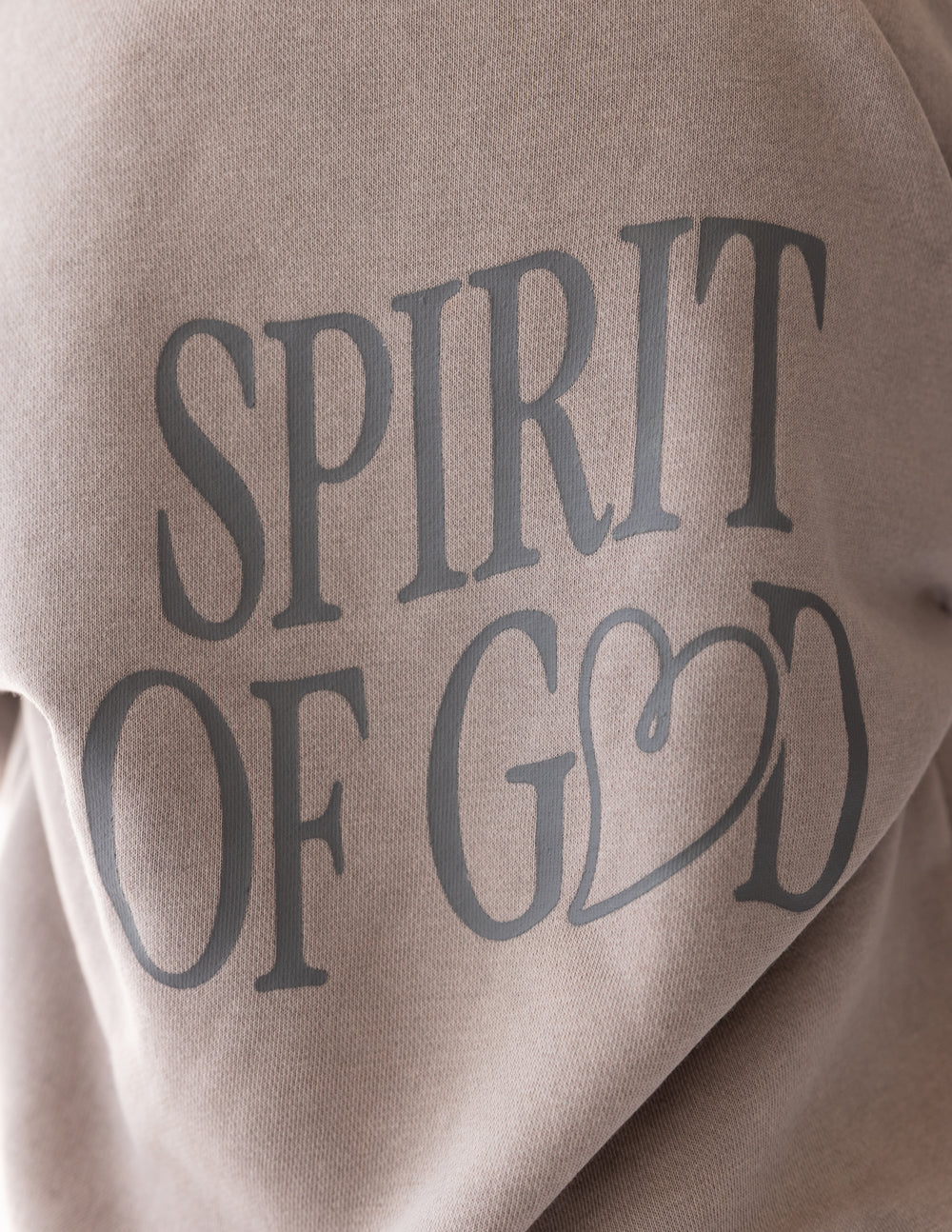 Elevated Faith Kids Hoodie in beige featuring 'Spirit of God' design, part of Christian Kids Apparel