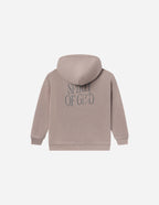 Elevated Faith Kids Hoodie in taupe featuring 'Spirit of God' design, perfect for Christian Kids Apparel