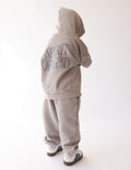 Elevated Faith Kids Hoodie in Gray featuring 'Spirit of God' design for Christian Kids Apparel
