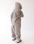 Elevated Faith Kids Hoodie in Gray featuring 'Spirit of God' design for Christian Kids Apparel
