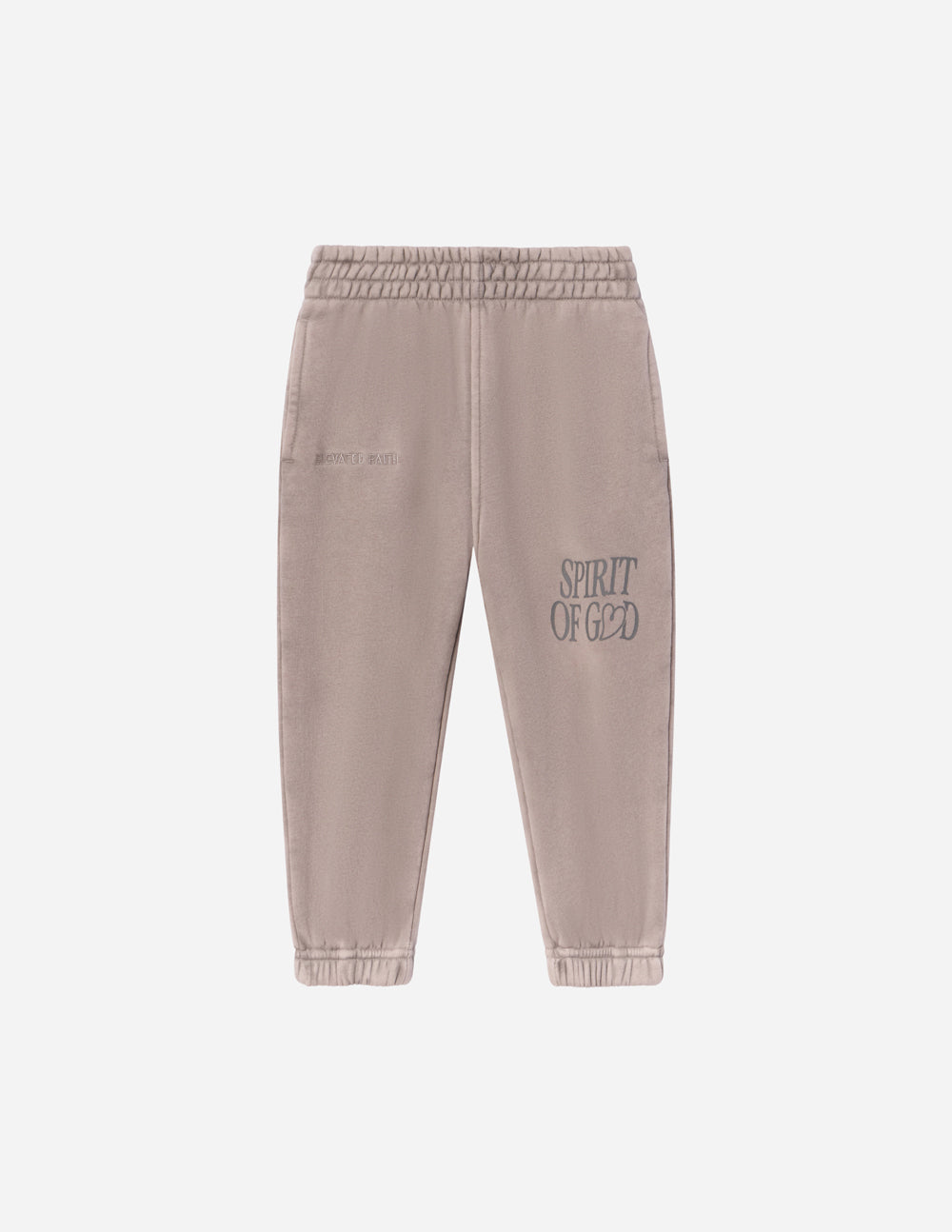 Elevated Faith Kids Sweatpant in Light Grey with Spirit of God Design for Christian Kids Apparel