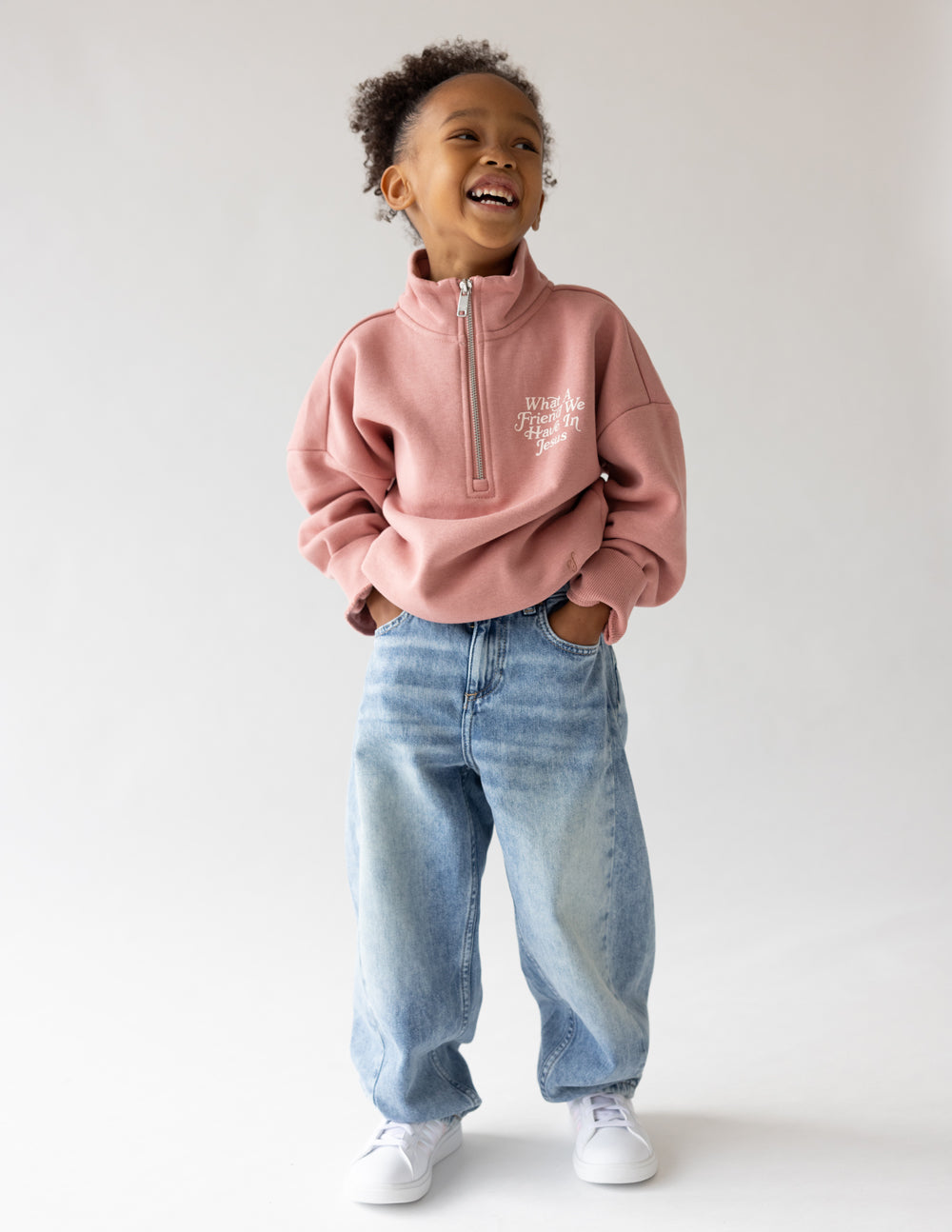 Elevated Faith Kids Jacket in Soft Pink, Perfect for Christian Kids Apparel and Everyday Wear