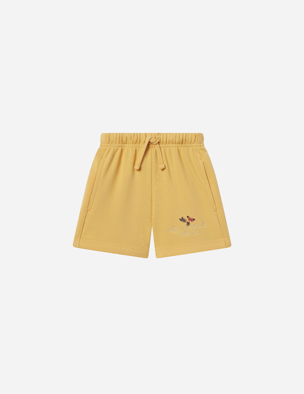 Yellow Kids Shorts by Elevated Faith featuring an embroidered design, perfect for Christian Kids Apparel