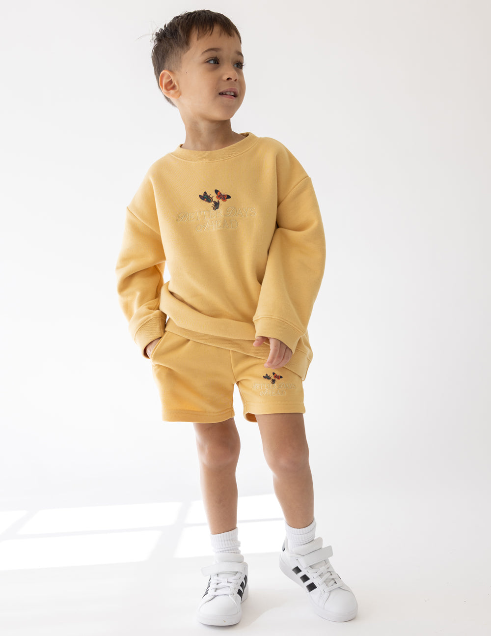 Elevated Faith Kids Crewneck Sweatshirt in yellow, perfect for Christian Kids Apparel