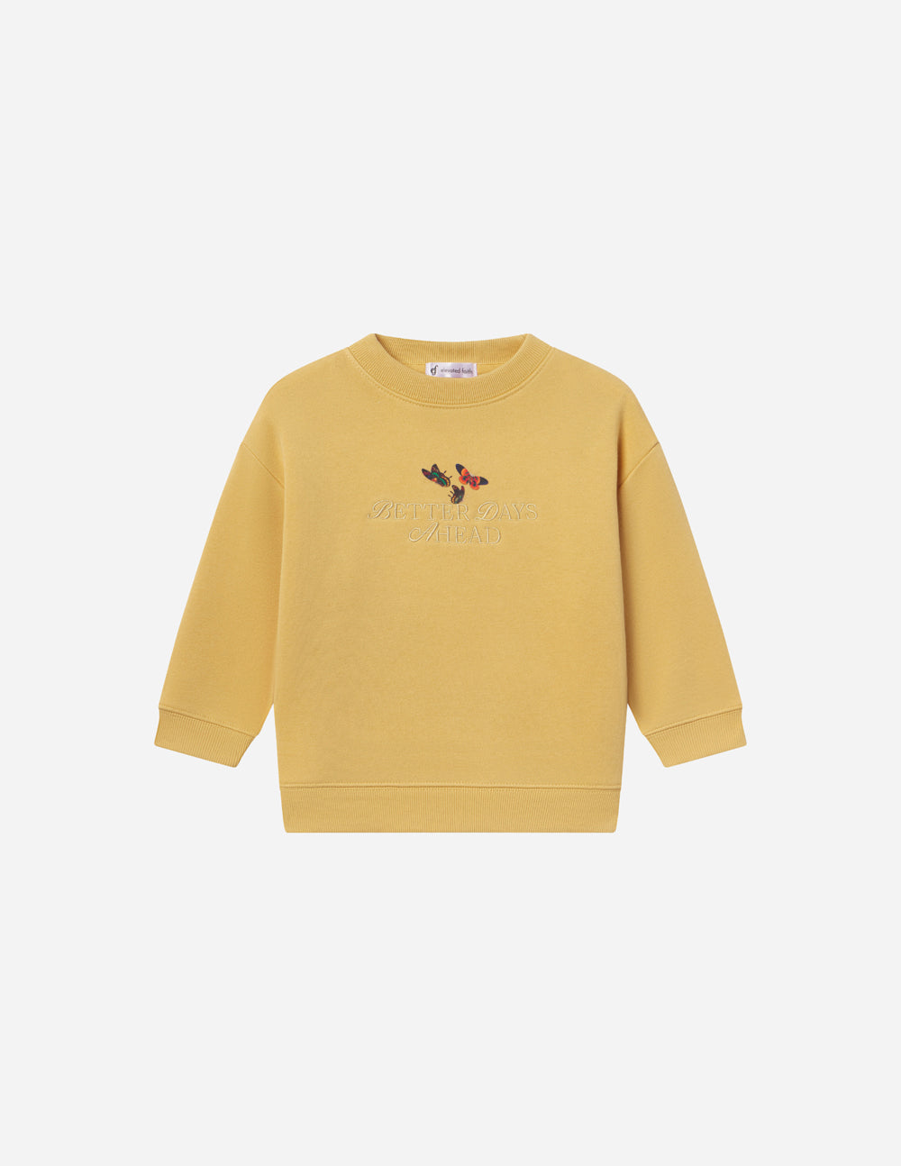 Elevated Faith Kids Crewneck in Yellow featuring Christian Kids Apparel embroidered design