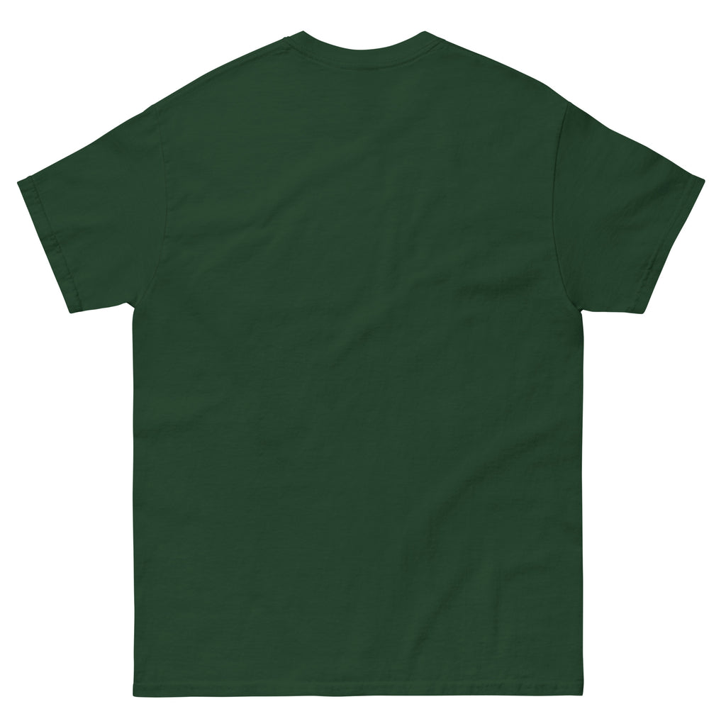 Back view of a green Christian T-shirt from RepThe1 Apparel and Accessories in a comfortable fit