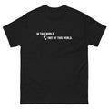 RepThe1 Christian T-shirt in Black featuring 'In This World, Not of This World' design