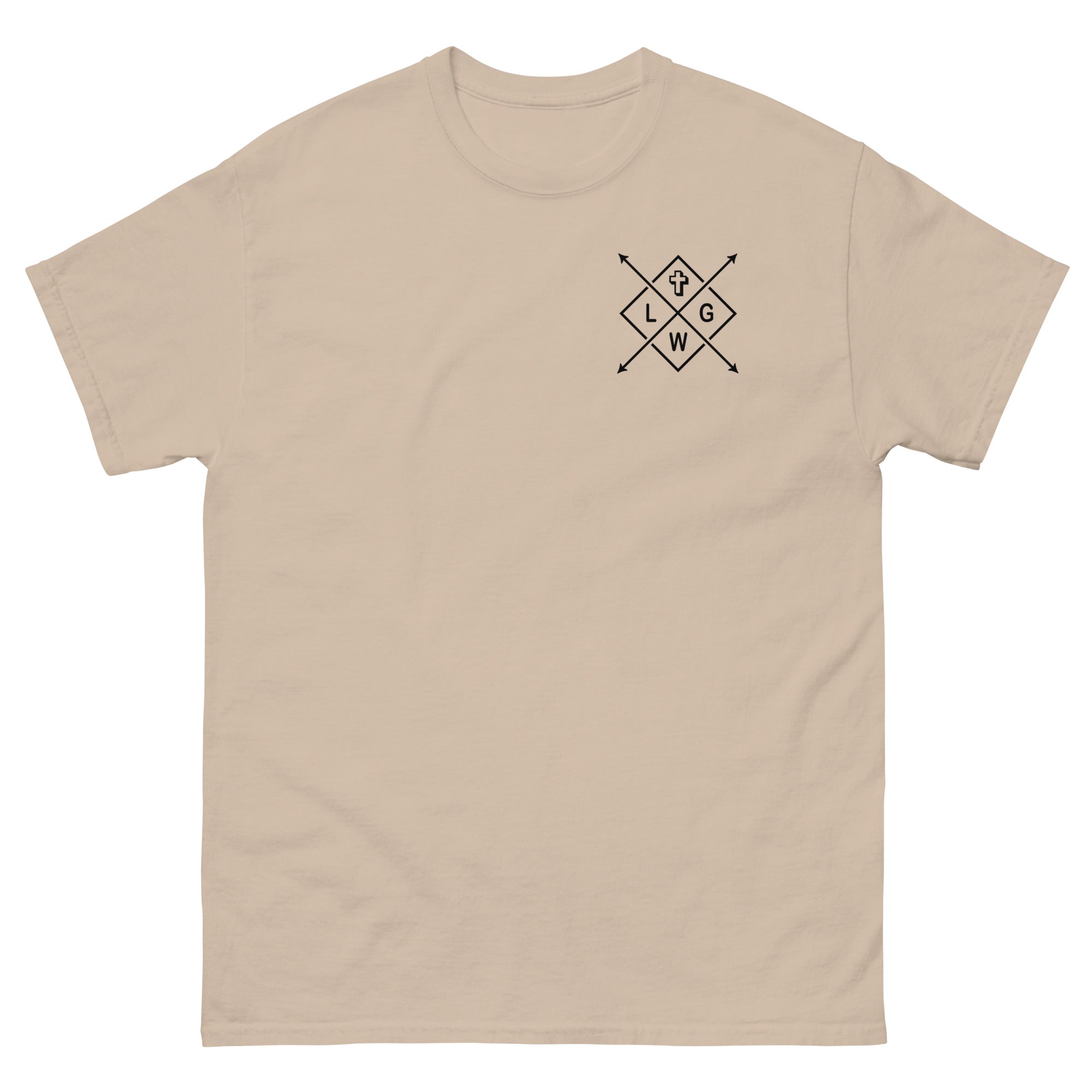 Beige Christian T-shirt with a stylish logo for casual wear and everyday comfort