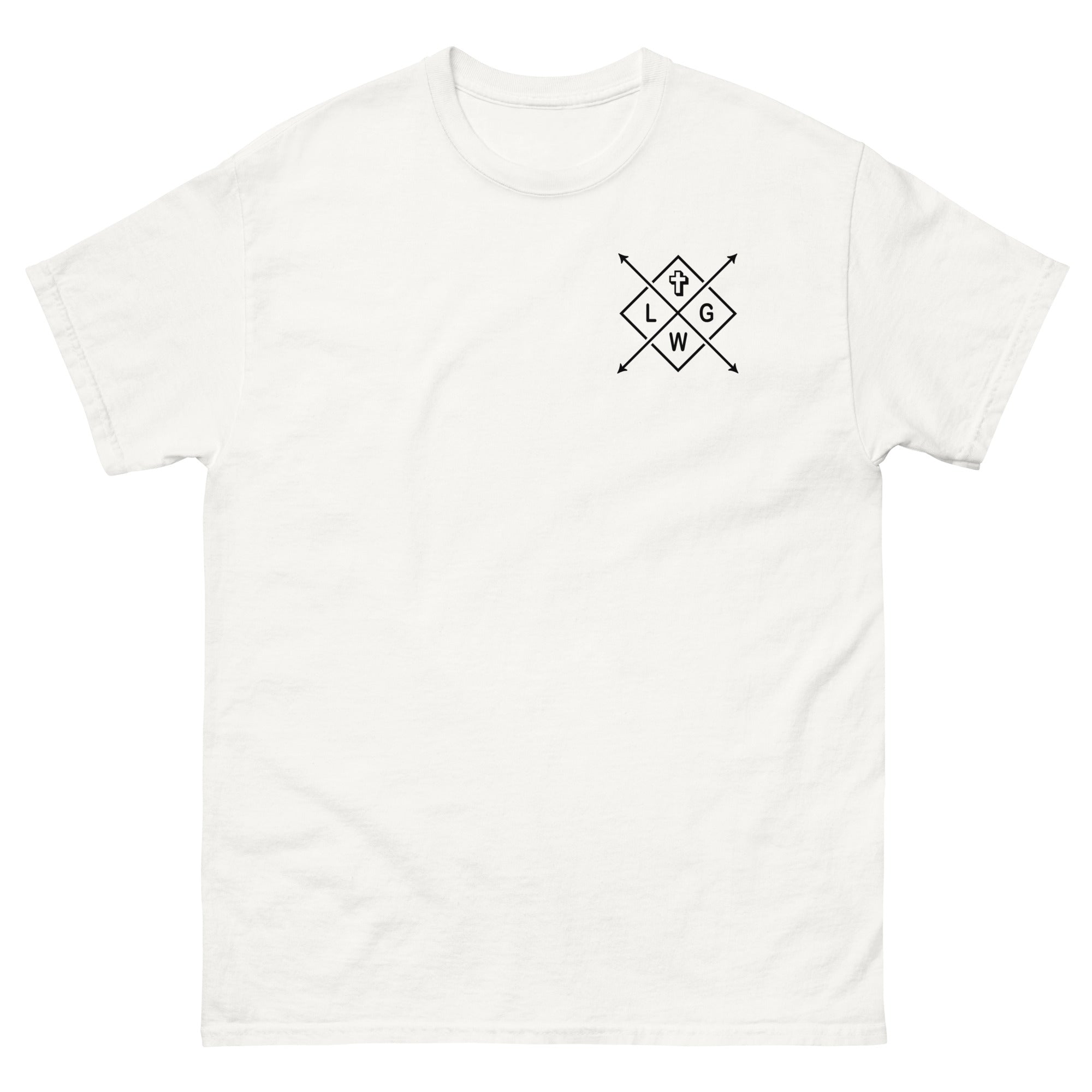 White RepThe1 Christian T-shirt with stylish logo design on the front for everyday wear