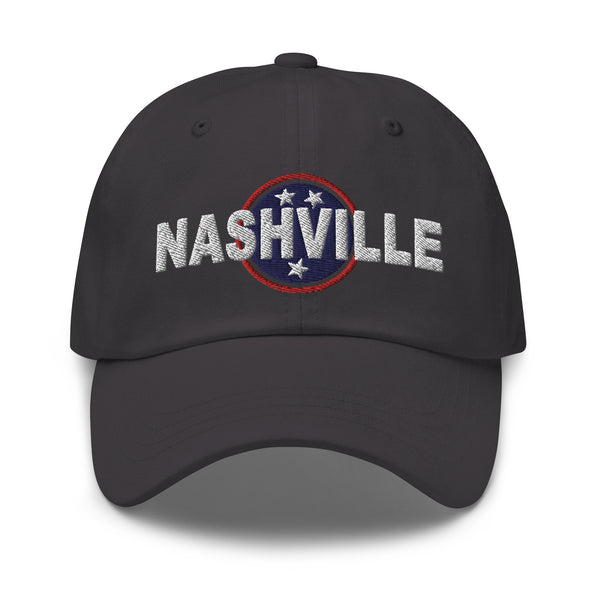 Nashville Tri Star Embroidered Dad hat, Nash Hat, Nashville Merch, Gift, Apparel