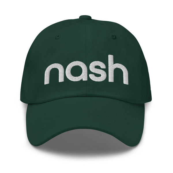 Nash TN 3d puff Embroidered Dad hat, Nashville, Tennessee, White Thread, Nash Hat