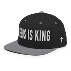 Christian Embroidered Hat featuring 'Jesus Is King' design on a black cap