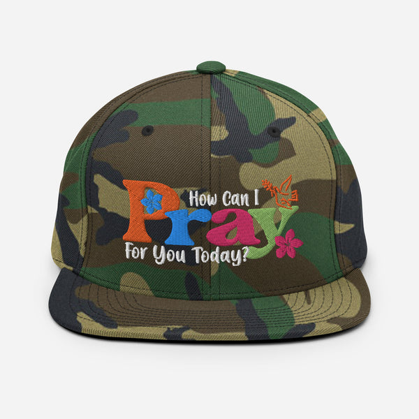 How Can I Pray For You Today MC Embroidered Snapback Hat, Christian Hat