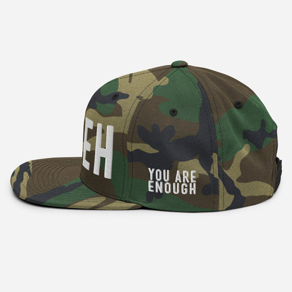 JIREH You Are Enough 3d Puff Embroidered Snapback Hat