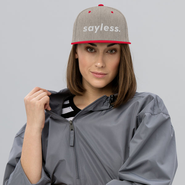 sayless embroidered Snapback Hat, #saylesslifestyle