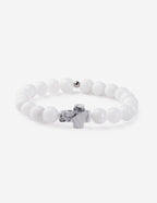 Elevated Faith Christian Jewelry Bracelet featuring white stones and a cross centerpiece