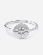 Elevated Faith Christian Jewelry Compass Ring in Silver for Faith-Inspired Accessories