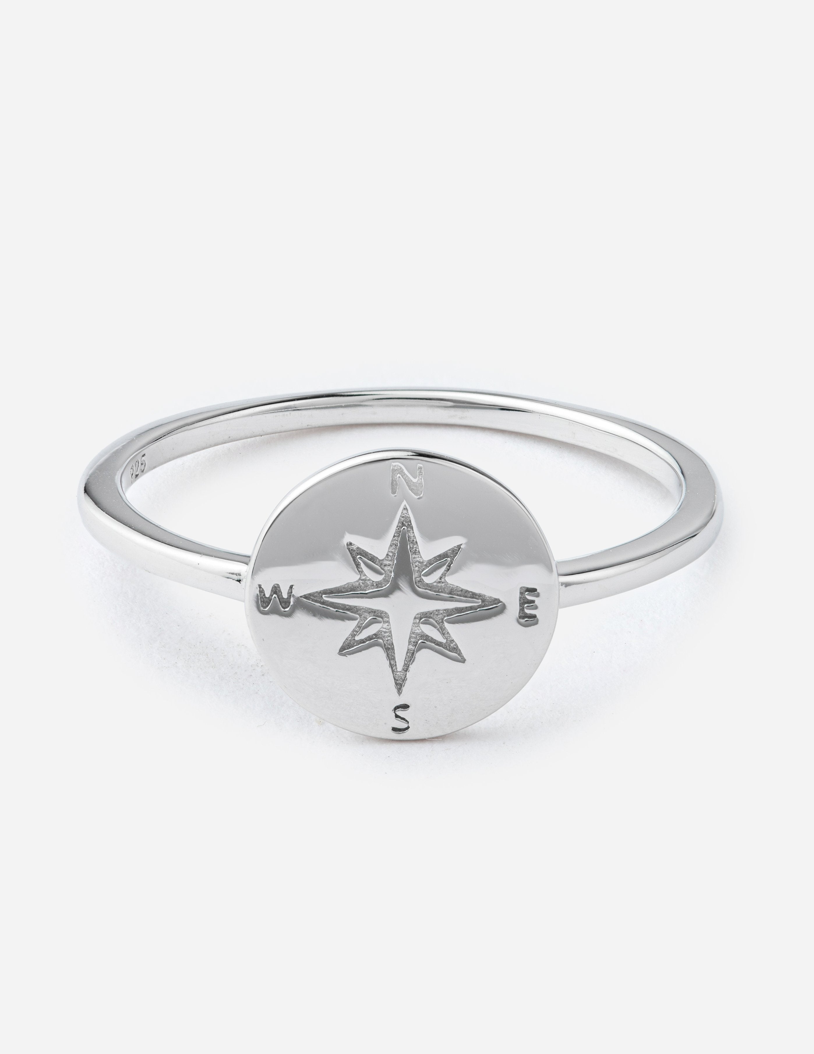 Elevated Faith Christian Jewelry Compass Ring in Silver for Faith-Inspired Accessories