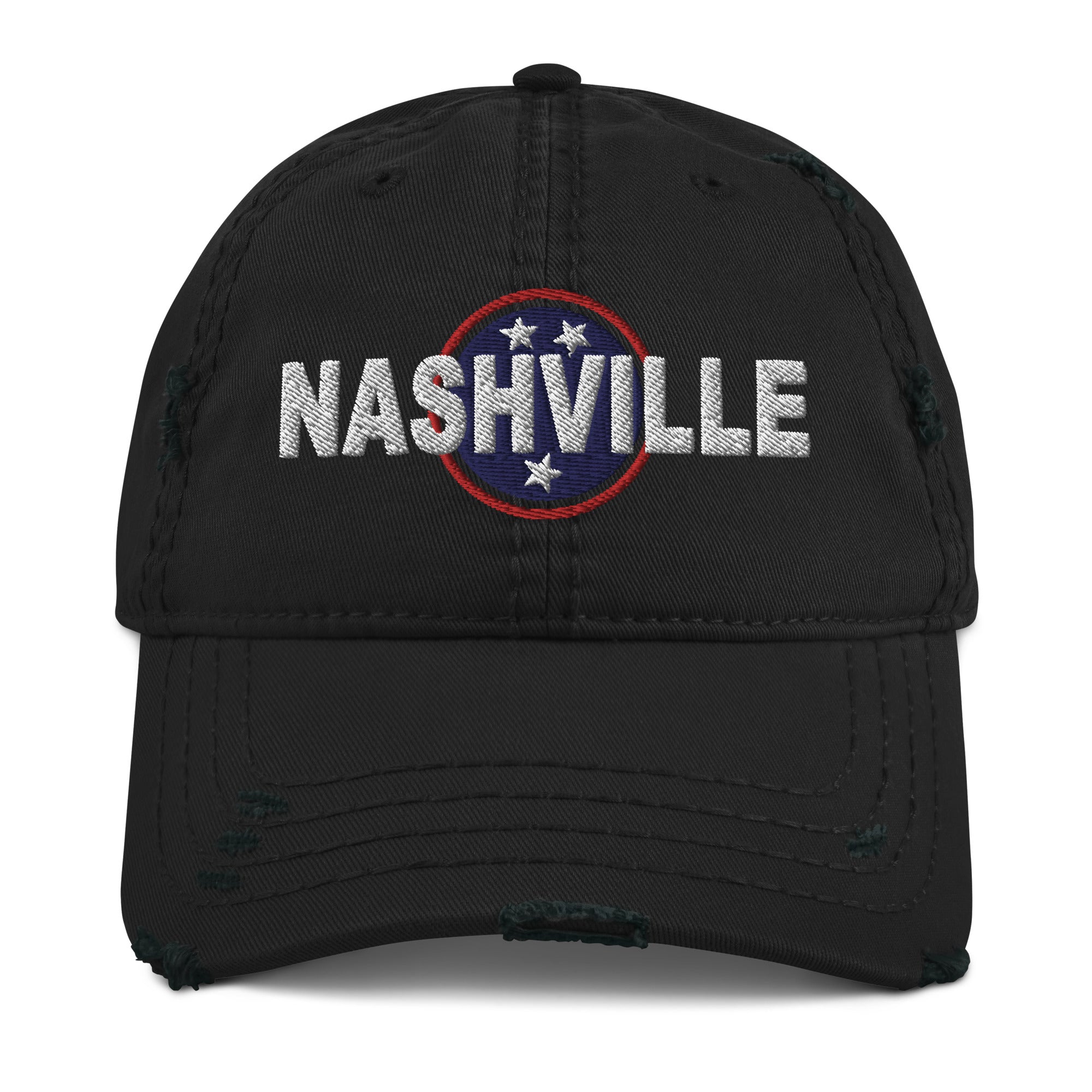 Nashville Tri Start Embroidered Distressed Dad Hat, Nash Tennessee, Nash hat