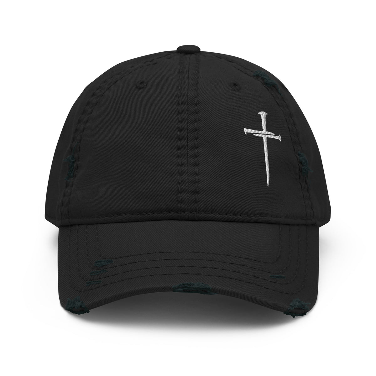 3 Nails Cross Distressed Christian Dad Hat - RepThe1 Christian Apparel