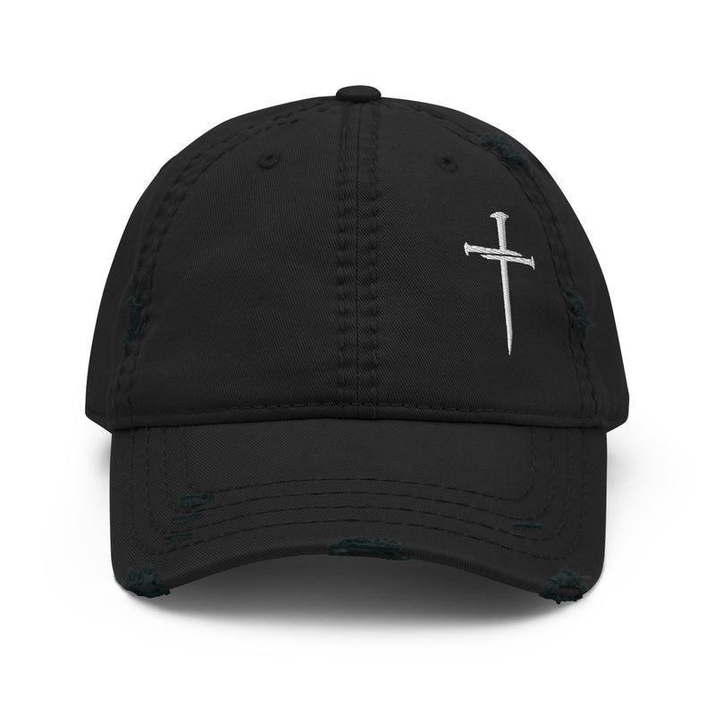 3 Nails Cross Distressed Christian Dad Hat
