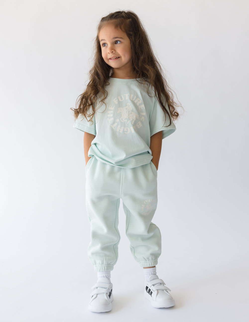 Elevated Faith Kids Sweatpant in Light Mint, perfect for casual wear, part of Christian Kids Apparel