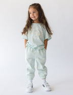 Elevated Faith Kids Sweatpant in Light Mint, perfect for casual wear, part of Christian Kids Apparel