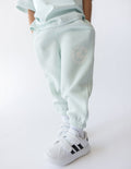 Light blue Elevated Faith Kids Sweatpant featuring a motivational print for Christian Kids Apparel