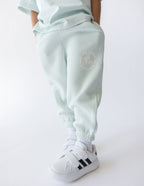 Light blue Elevated Faith Kids Sweatpant featuring a motivational print for Christian Kids Apparel