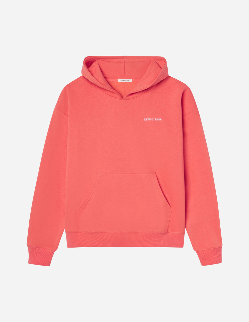 Elevated Faith Coral Christian Hoodie with Front Pocket and Comfortable Fit for Everyday Wear