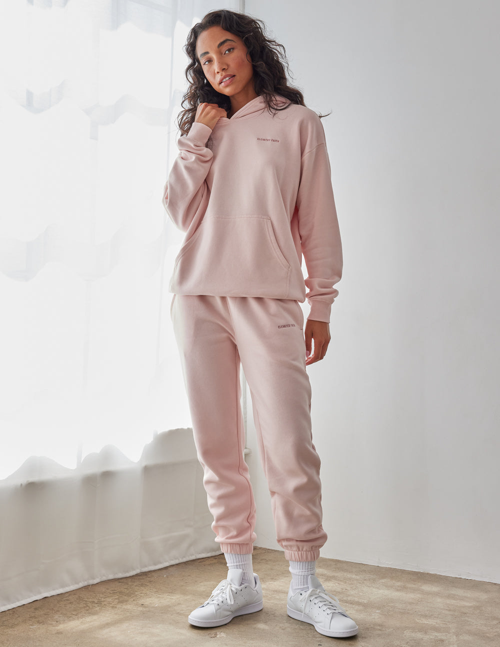 Elevated Faith Pink Christian Hoodie with a Cozy Fit Perfect for Casual Wear