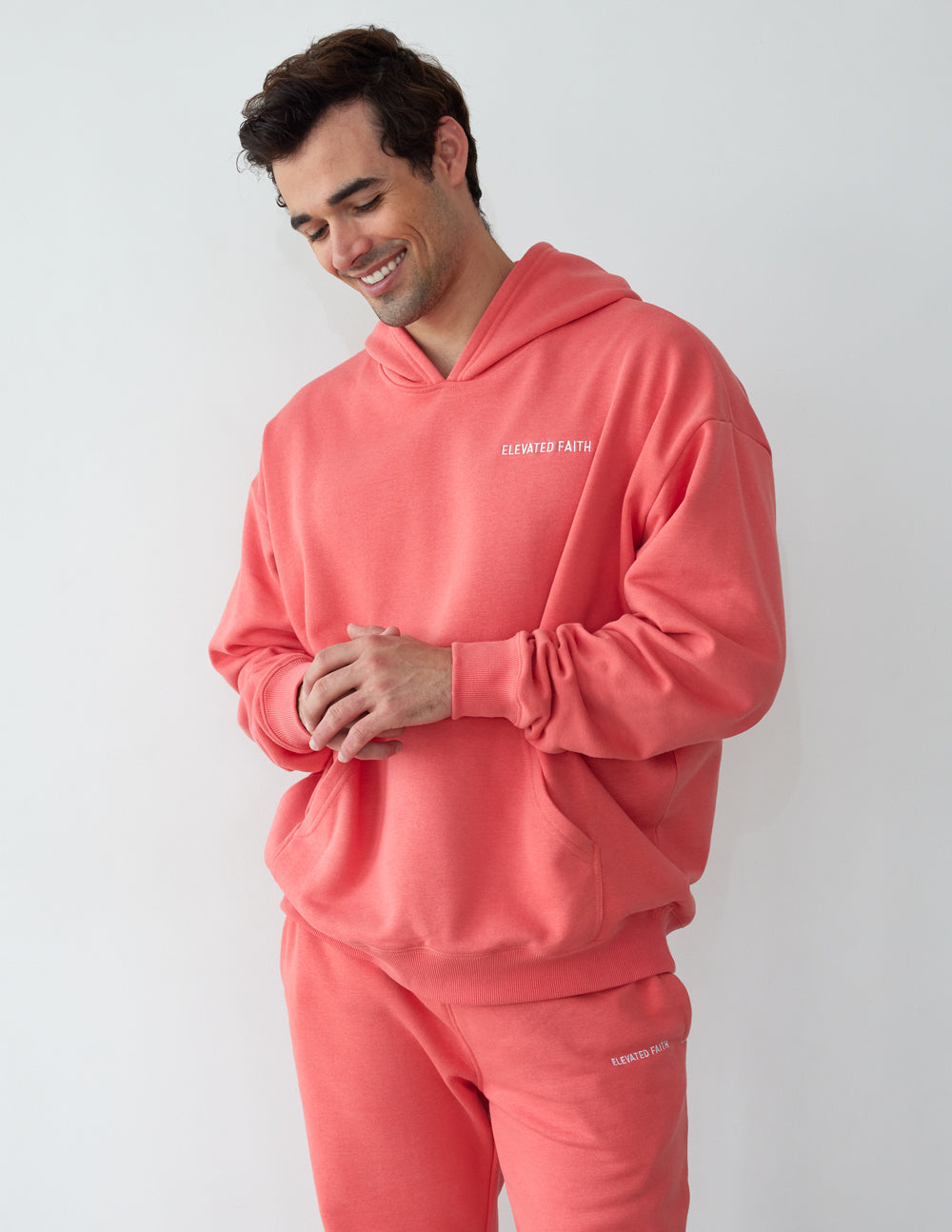 Elevated Faith Coral Christian Hoodie for Comfort and Style in Casual Wear