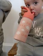 Elevated Faith Kids Water Bottle in Pink with You Are So Loved Design for Christian Kids Apparel