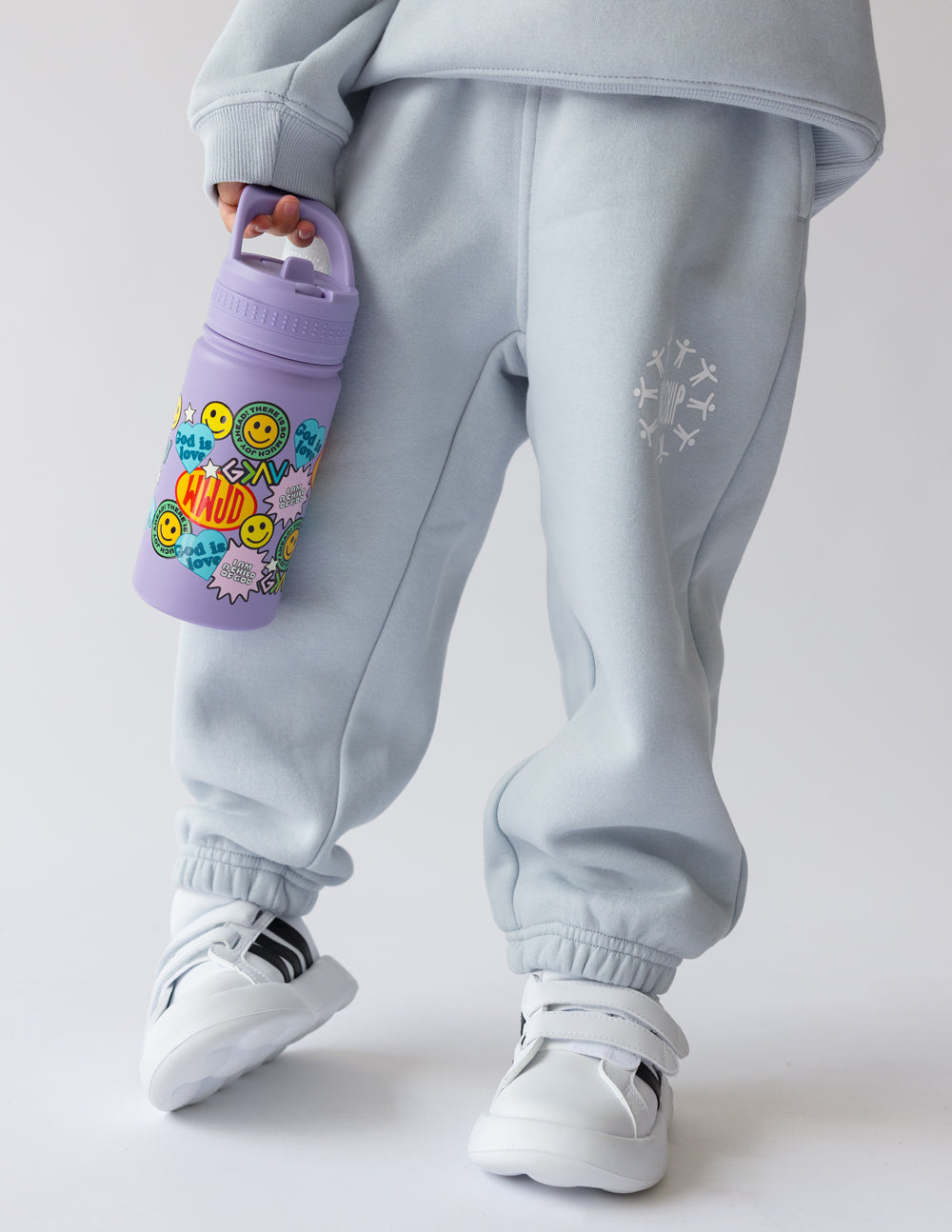 Elevated Faith Kids Water Bottle with colorful stickers for Christian Kids Apparel