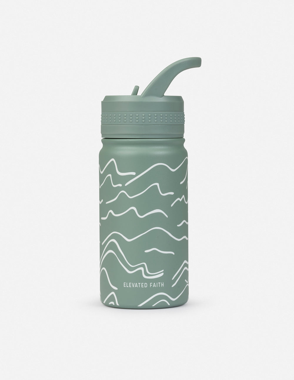 Elevated Faith Kids Water Bottle with Mountain Design, part of Christian Kids Apparel collection