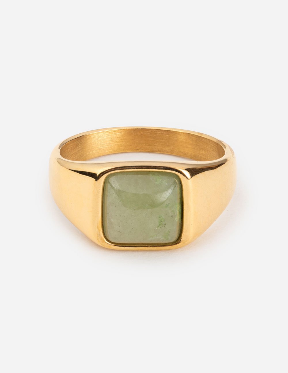 Elevated Faith Gold Ring featuring a Green Stone, perfect for Christian Jewelry enthusiasts.