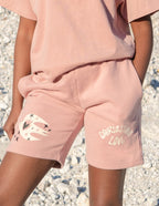 Elevated Faith Christian Shorts in Light Pink with Inspirational Graphics for Casual Wear