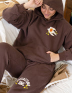 Elevated Faith Sweatpants in Brown featuring unique designs, ideal for comfortable Christian Apparel