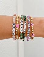 Colorful Elevated Faith Christian Jewelry Bracelet with Letter Beads promoting faith and inspiration