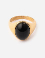 Elevated Faith Christian Jewelry Ring with Black Stone and Gold Setting for Faith-Inspired Style