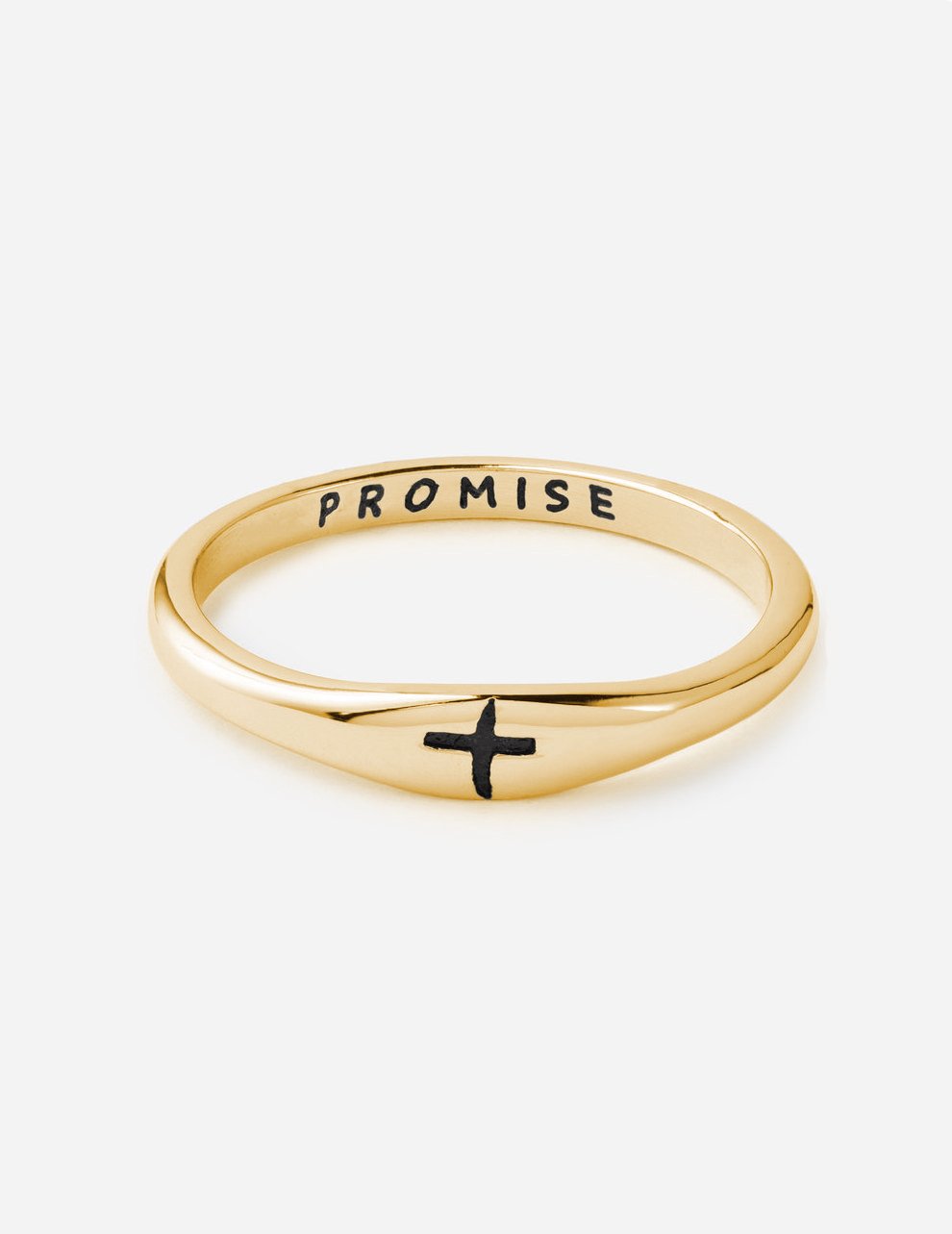 Elevated Faith Promise Ring in Gold featuring a cross, perfect Christian Jewelry piece