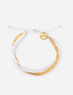 Elevated Faith Christian Bracelet with White and Gold Beads for a Stylish Faith Expression