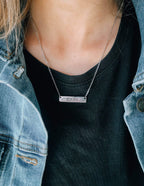 Elevated Faith Christian Jewelry Necklace with Engraved Bar Pendant for Stylish Faith Expression