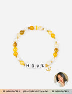 Elevated Faith Christian Jewelry Bracelet with 'HOPE' letters and yellow beads for inspiration