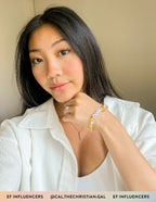 Elevated Faith Christian Jewelry Bracelet with colorful beads worn by a woman for a stylish look