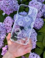 Elevated Faith Christian iPhone Case with smiley faces and 'Jesus is Life' design on floral backdrop