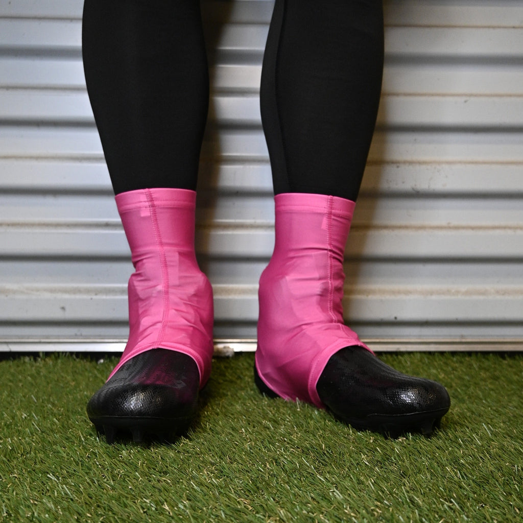 Faith Cross Pink Cleat Covers (Spats)