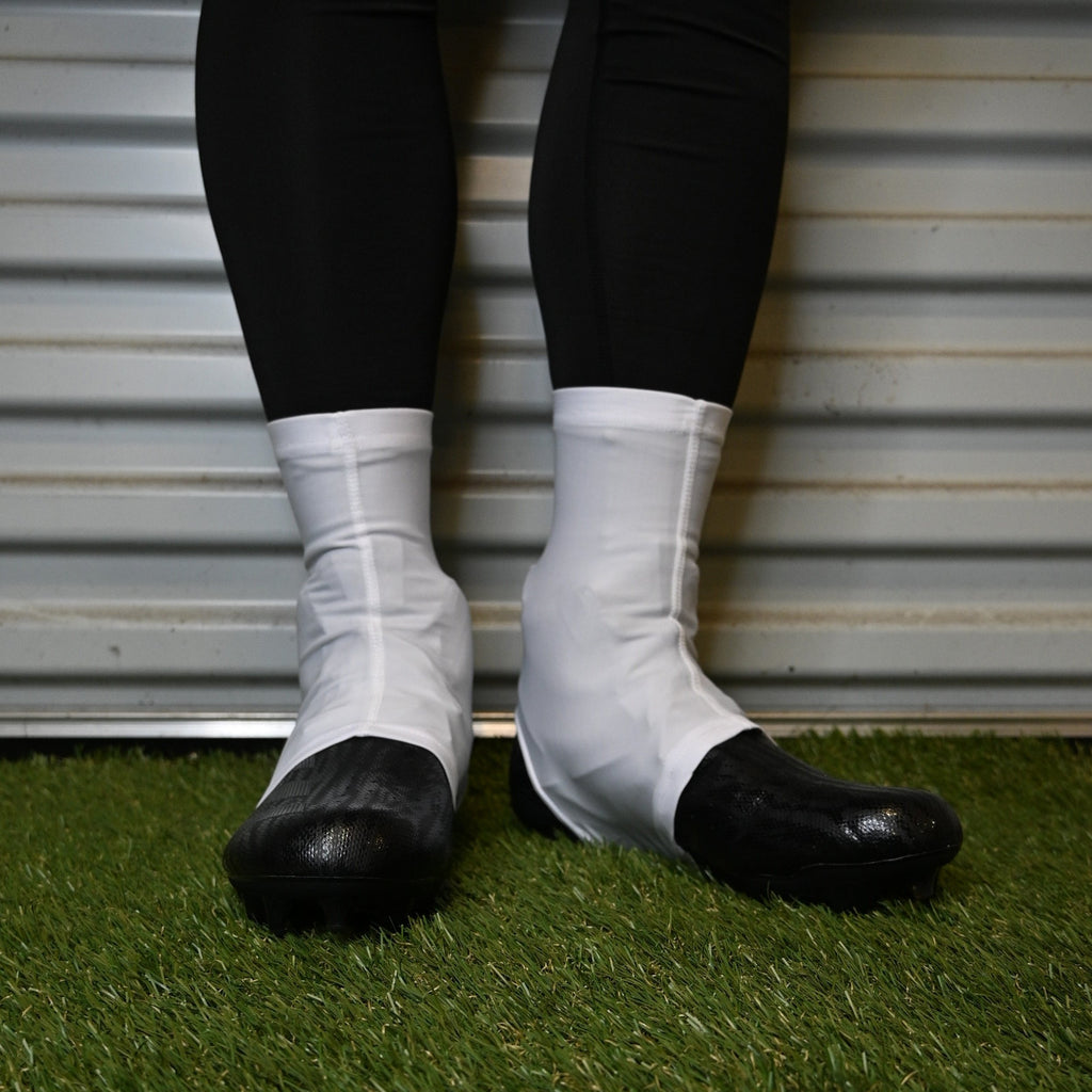 Faith Cross White Cleat Covers (Spats)