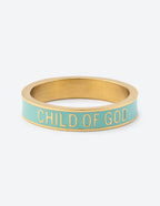 Mint Enamel Child of God Ring