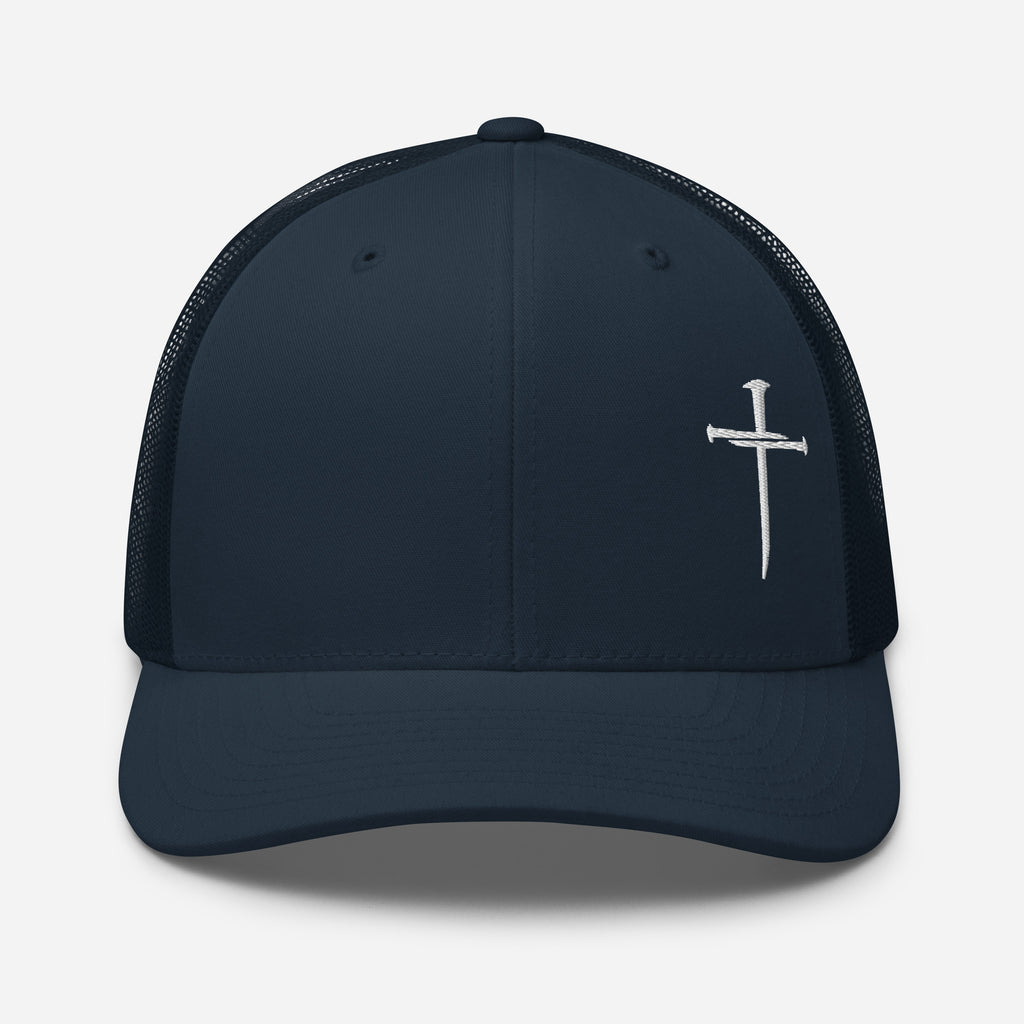 Rep The One Christian Embroidered Hat in navy with a simple cross design on the front